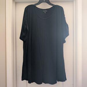 Lane Bryant Black Short Sleeve Swing Tunic Size 30/32